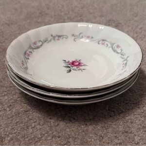 ROYAL SWIRL Fine China Japan Vintage Rose Dessert / Berry Bowl 5.5” - SET OF 3
